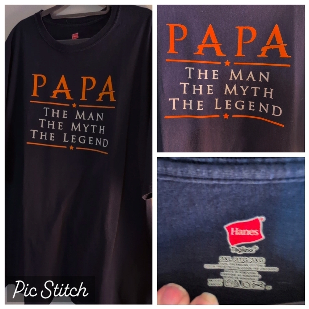 Hanes Black Orange Short Sleeve Tee Legendary Text